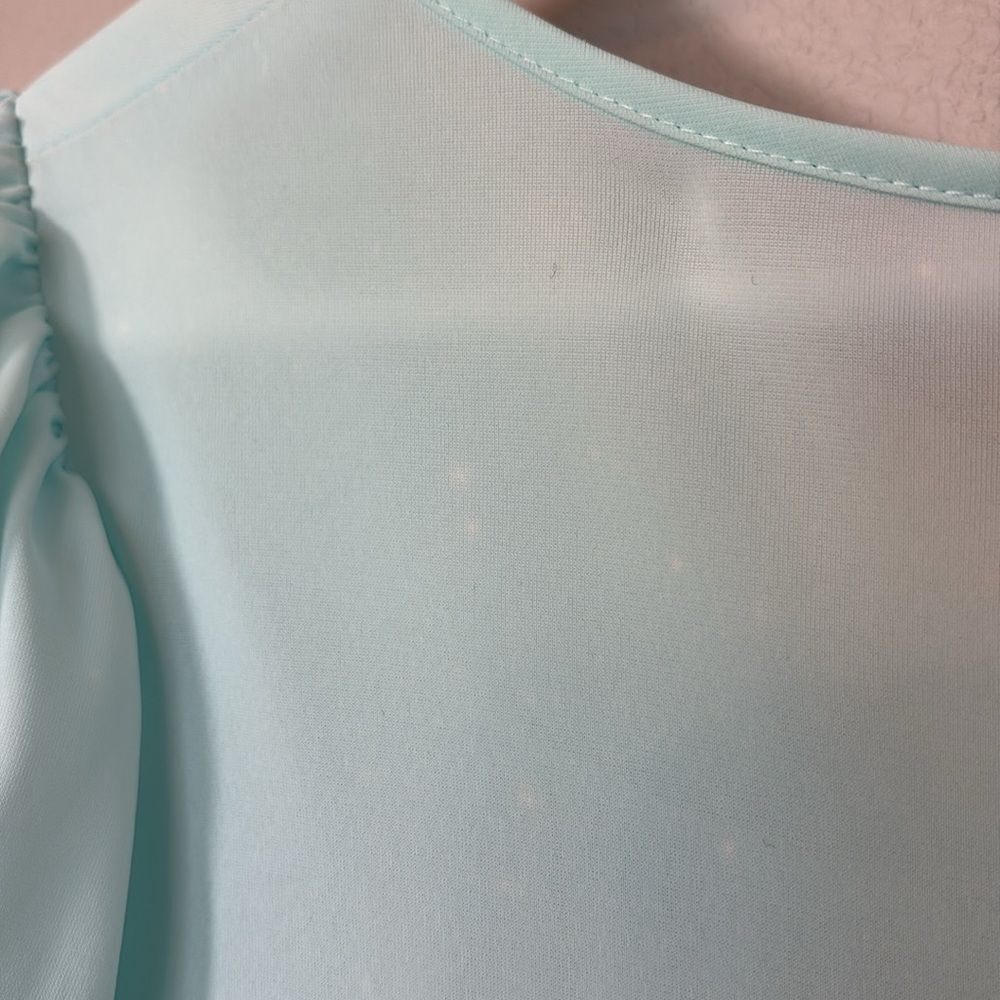 Miss Elaine Light Aqua Blue Long Sleeve Robe - Picture 5 of 6